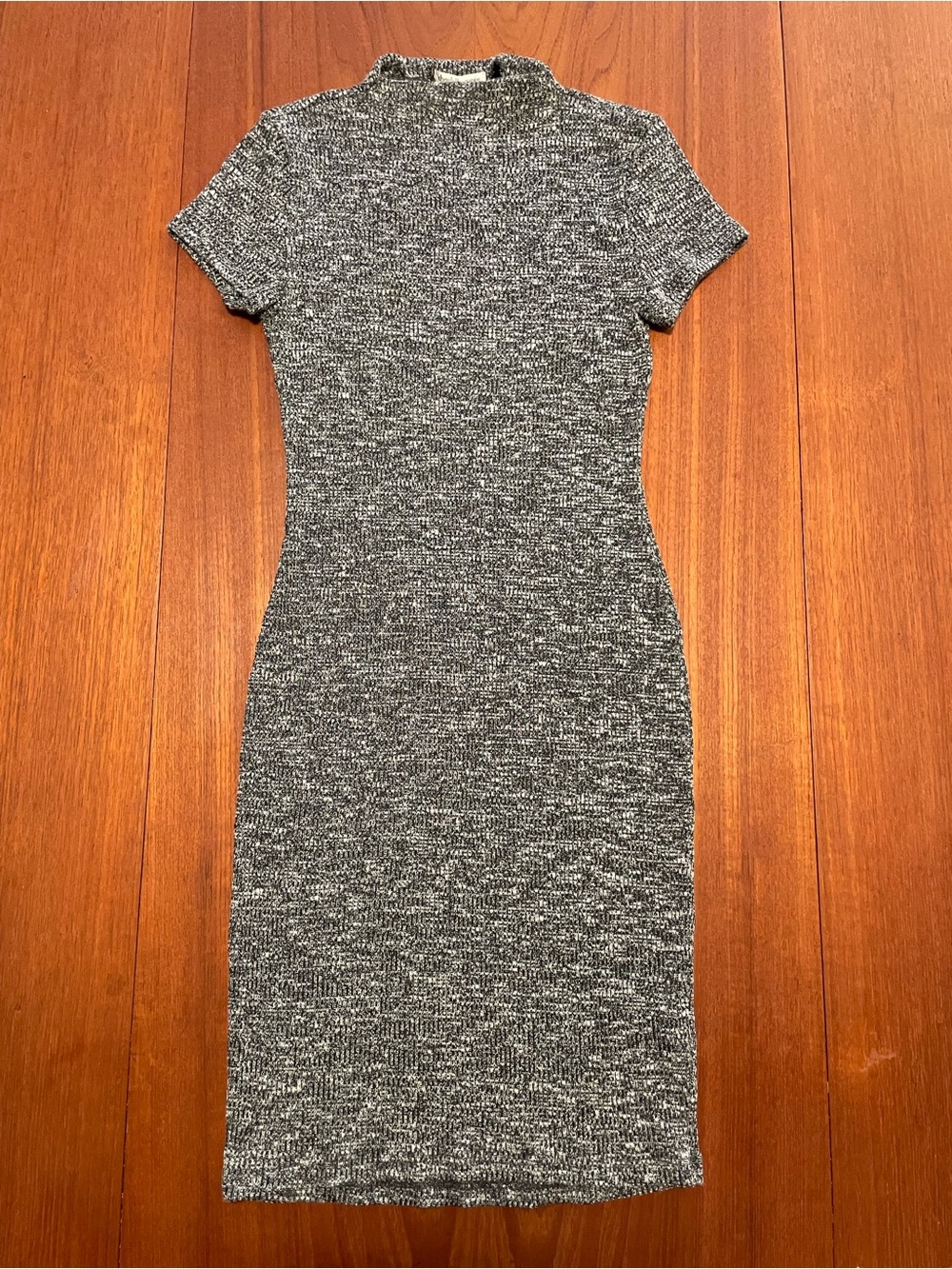 Y2K Charlotte Russe Vintage Knit Short Sleeve Sweater Midi Dress Gray S